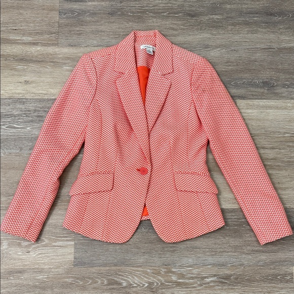 Liz Claiborne Coral Herringbone Blazer - Picture 1 of 3